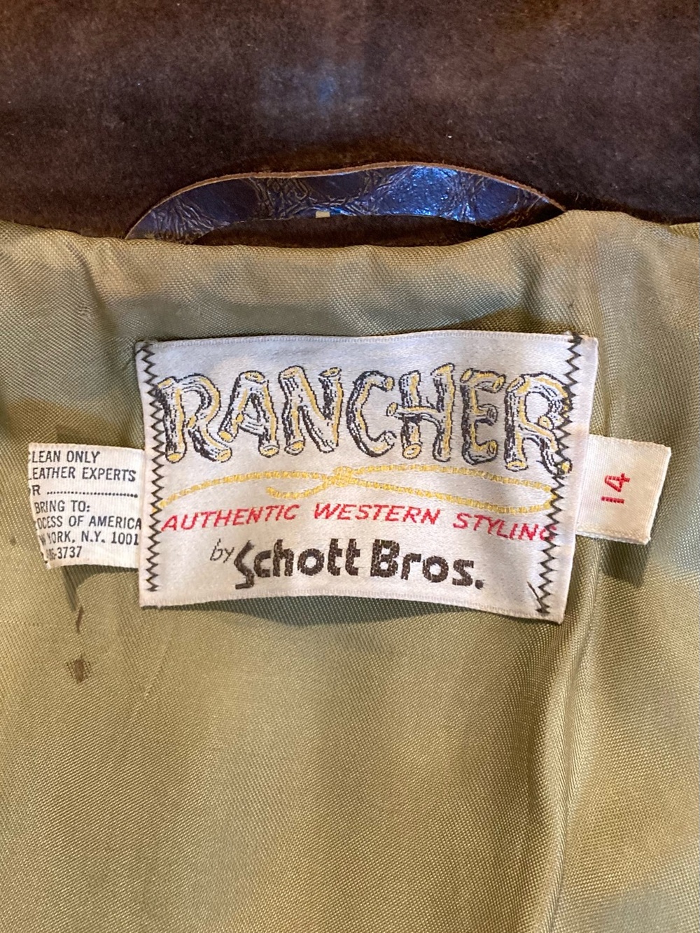 Vintage Schott Bros. Rancher Fringe Suede Jacket Size 14 1970s Western Cowgirl - Picture 6 of 16